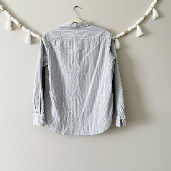 Frank & Eileen Eileen Relaxed Button-Up Shirt Superluxe Navy Thin Stripe Sze XXS - Picture 12 of 12